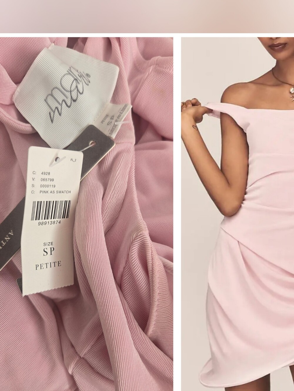 Nwt Anthropologie Mare Mare Sculptural Hem Pink Dress p XS